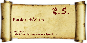 Mesko Sára névjegykártya